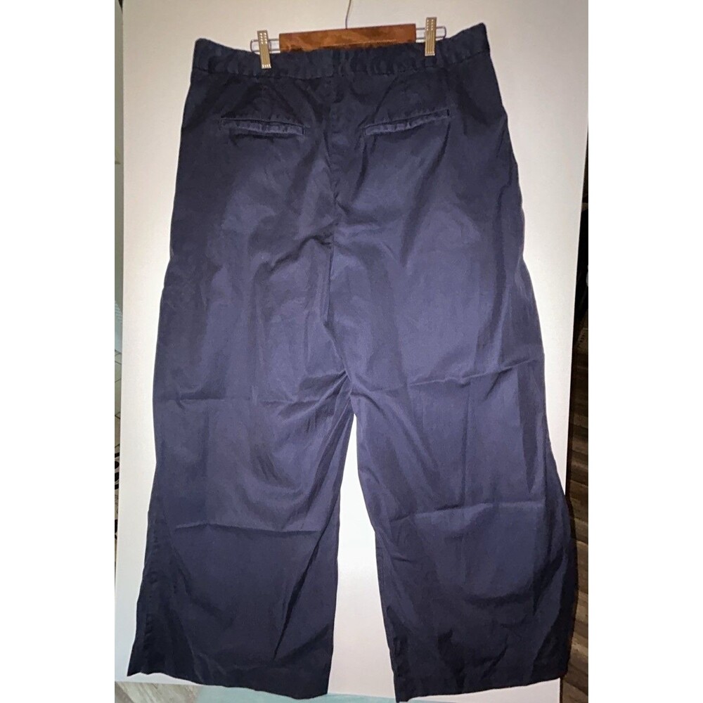 Gap Women's Sz 20 BluePleated 365 High Rise Wide Leg Trouser Career Preppy